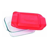 Fuente Pyrex Vidrio 2,5 L Cuadrada C/ Tapa Tienda Pepino