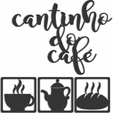 Kit Cantinho Do Café 4 Peças  Decoração Cozinha Mdf 3mm