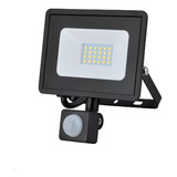 Foco Proyector Led Negro 30w Luz Fria 6500k con Sensor. 