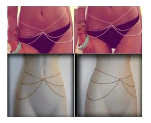 Colar De Cintura Camada Dupla Body Chain Moda Sexy Praia Fiv