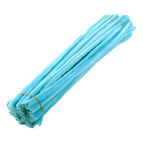 100 Haste Chenille - Limpador Cachimbo Colorido - 6mm X 30cm Cor Azul-claro