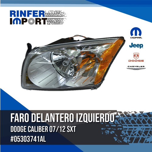 Faro Delantero Lh Izquier Dodge Caliber Sxt 07/12 05303741al Foto 2