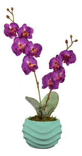 Arreglo Floral De Orquídeas Artificiales Morado 43 Cm