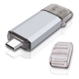 Pendrive Usb 3.0 Dual Usb-c Otg De 128 Gb Raoyi Plateado