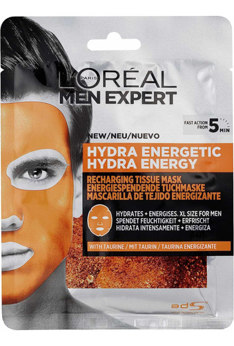 Mascarilla Loréal Men Expert Antifatiga Tela Hydra Energetic