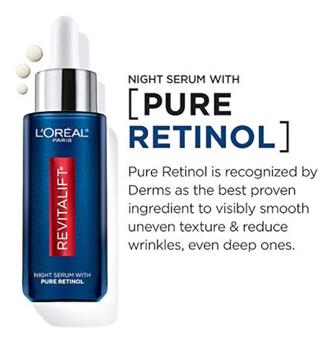 L'oreal Paris Retinol Serum For Face, Night Serum 0.3% Pure 