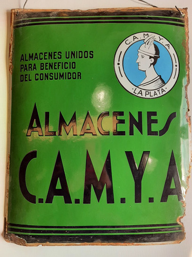 Antiguo Cartel Enlozado Almaceneros Unidos Bombé Orig Ro 359