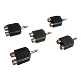 Adaptador Plug 3.5 Mm Extereo A 2 Jack Rca Ad-138 (5 Piezas)