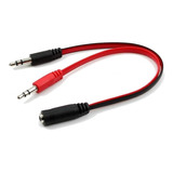 Cable Adaptador Mini Plug 3.5mm Hembra A 2 Machos Mic Y Auri
