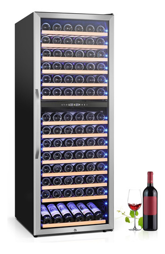 Velivi Refrigerador De Vino Independiente Con Zona De Doble