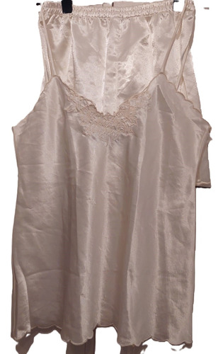 Conjunto Pijama Saten Beige Nude Lencero Loris Azzaro L 