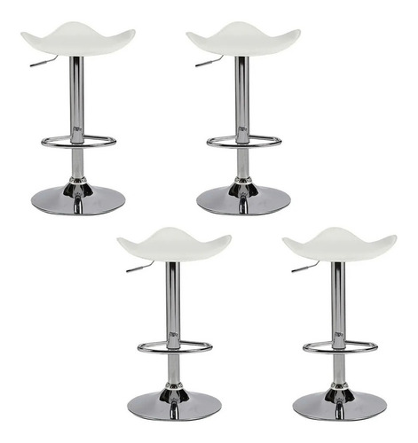 Banqueta Alta Regulable Taburete Triangular Ecocuero Set X 4