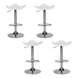 Banqueta Alta Regulable Taburete Triangular Ecocuero Set X 4