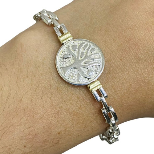 Pulsera Plata Y Oro Árbol De La Vida Mujer. Regalo.