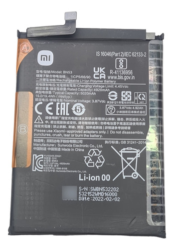Bateria Original Xiaomi Mi Note 10 Pro ( Bn53 )