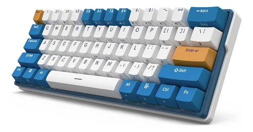 Teclado Gamer Bluetooth Royal Kludge Rk61plus-br Qwerty Color Blanco Con Luz Rgb