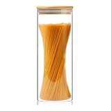 Frasco Vidrio Especiero 20x8cm Tapa Madera Galleta