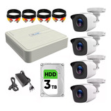  Kit Videovigilancia Hilook 4 Camaras 1mp + Hdd 3tb