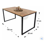 Mesa Comedor Industrial Hierro Y Madera + 4 Sillas Eames