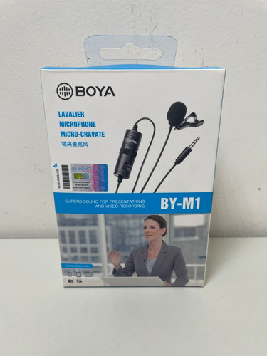 Microfone Lapela Boya By-m1 Condensador Omnidirecional Preto