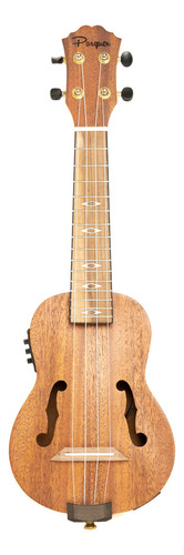 Ukelele Electroacustico Parquer Soprano De Madera Con Funda Color Marrón