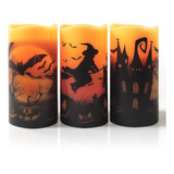 Velas Sin Llama De Halloween Velas Led De Cera Real Dec...