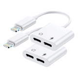 Adaptador Compatible Con iPhone Lightning + Auxiliar 3.5