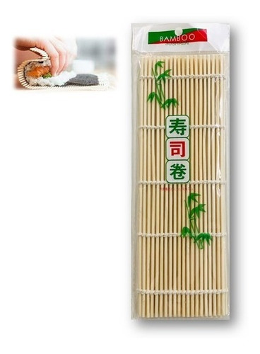 Sushi Mat Esteira Enrolar Sushi 24cm Quadrado Bambu Sudare