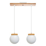 Colgante 2 Luces Globo 15cm Blanco Moderno Apto Led