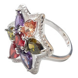 Anillo Plata 925 Cubic Pave Zirconia Y Colores Anp954 Italy 