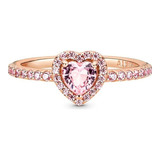 Anillo Pandora Corazón Relieve Rosa Incluye Kit De Regalo