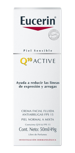 Crema Facial Anti Arrugas Eucerin Q10 De Día Fps 15+, 50 Ml
