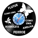 Relógio De Parede Disco Vinil Borboleta E Abelha - Vdi-379