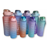 Botellas Botes De Agua Deportiva Gym (2 Lt + 900 Ml ) Kit Color Lavanda