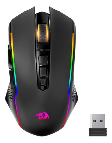 Mouse Inalámbrico Redragon Rgb, 8000 Dpi Negro, M910-ks