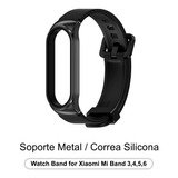 Correa De Silicona Caja Metal Para Xiaomi Mi Band 3/4/5/6 Bb