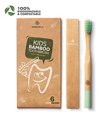Cepillos De Dientes De Bambu Para Niños Greenzla (paquete D