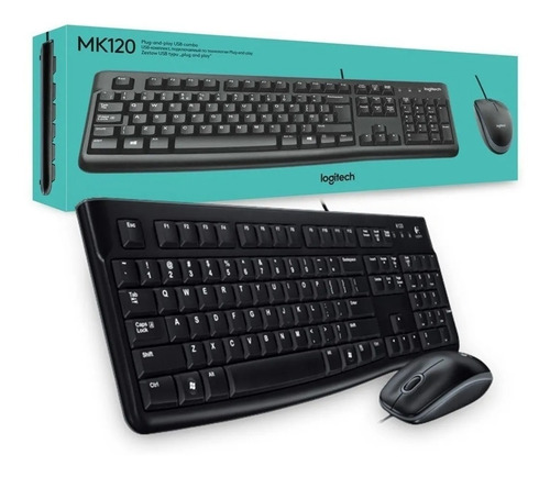 Kit Teclado Y Mouse Multimedia Logitech Mk120 Usb Pc