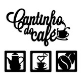 Kit Cantinho Do Café 4 Peças 30cm Decoração Cozinha Mdf 3mm