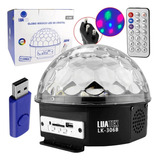 Bola Maluca Laser Globo Festa Crystal Led Pendrive