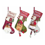 Joyshare - 3 Calcetines De Navidad Grandes Decorativos