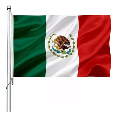 Bandera Mexicana 1.5m x 90cm Poliéster Reforzada Verde\u002FBlanco\u002FRojo | Envío gratis