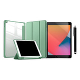 Capa Verde Smart Tpu + Pelicula E Caneta Para iPad 8 A2430