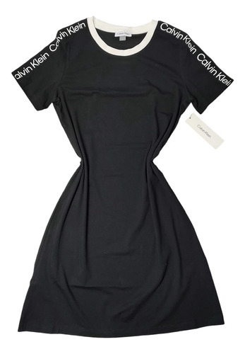 Vestido Calvin Klein De Dama Talla M Original Negro Con Letr