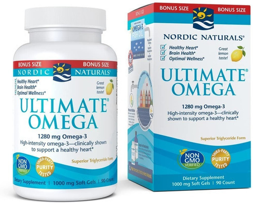 Ultimate Omega-3 Nordic Naturals 1280 Mg Sabor Limão 90 Cápsulas