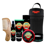 Kit Barba Rubra Necessaire Óleo Balm Shampoo 3x1 Pomada Teia