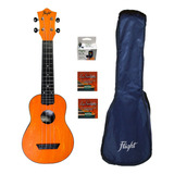 Flight Tus35orpak + Els-uks Paquete Ukulele Soprano Naranja