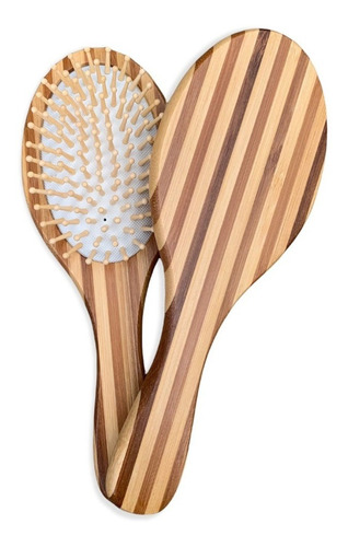 Cepillo De Bambú Para Cabello -(rayas Ovalado)