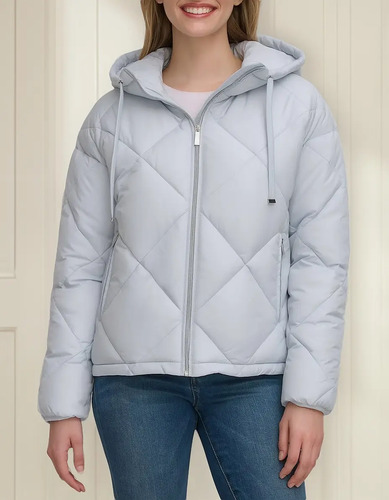 Chamarra Dama Kenneth Cole Acolchada Capucha, Amplia 1716616