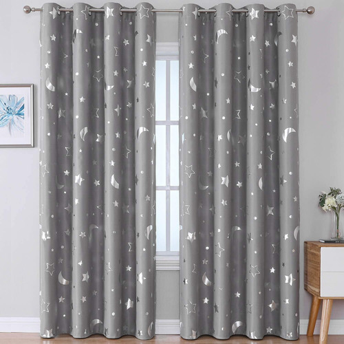 Cortinas Blackout Para Recamara Luna Estrellas 264x243cm